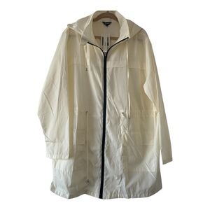 LOMON Rain Jacket Women's 2XL NWT Waterproof Hooded Lightweight Shell White Coat